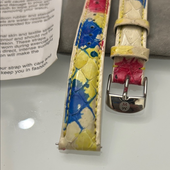 Michele Multicolor Genuine Snakeskin Leather Watch Strap Size 16 - Picture 2 of 5